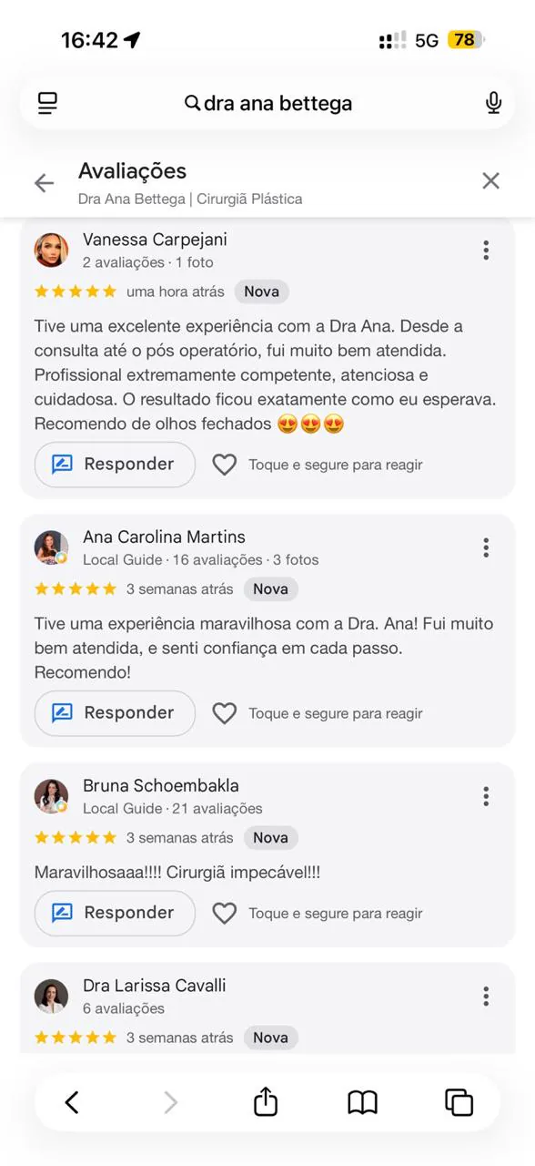 Depoimento de paciente da Dra. Ana Bettega
