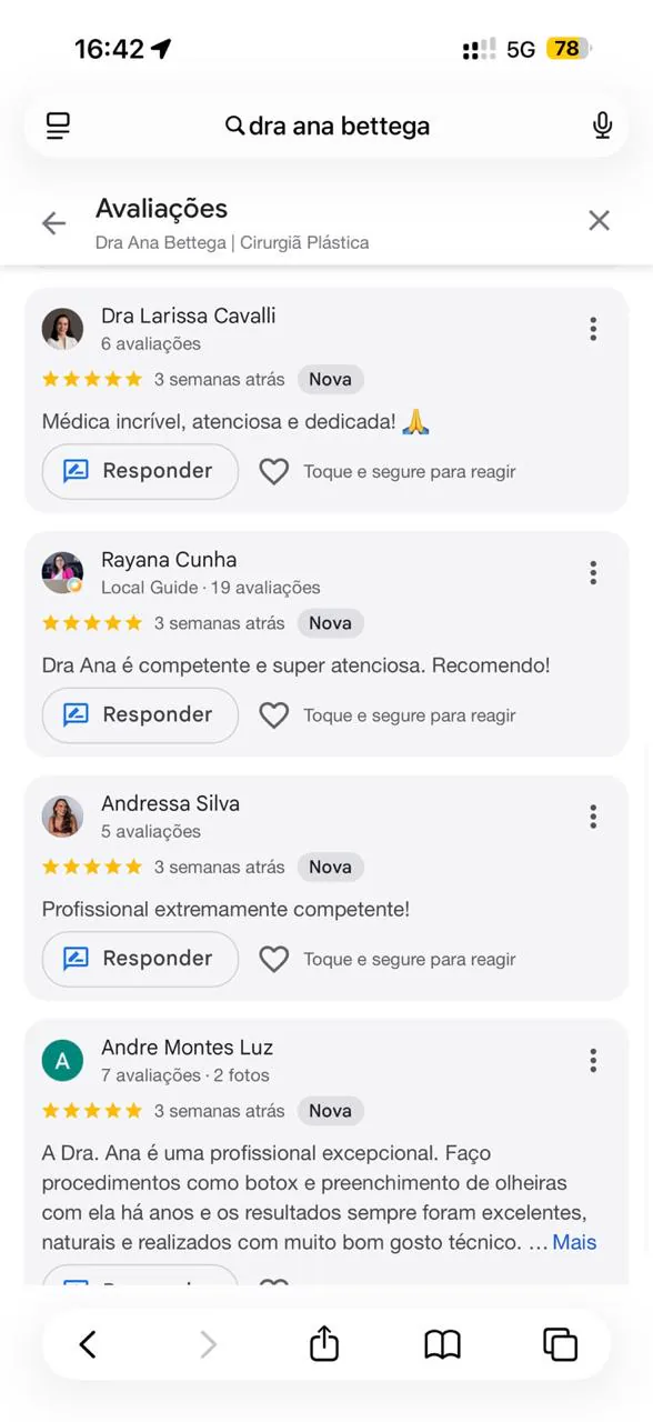 Depoimento de paciente da Dra. Ana Bettega