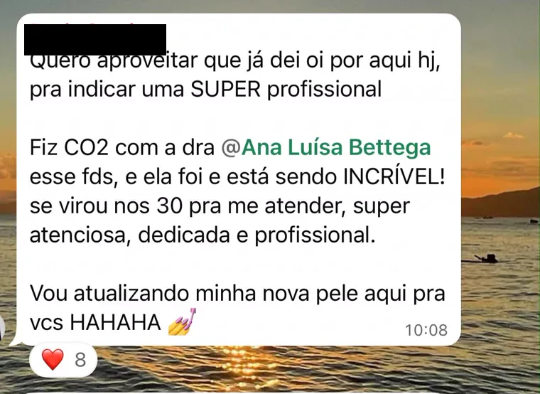 Depoimento de paciente da Dra. Ana Bettega